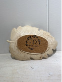 Petit vide-poche feuille plate marbré beige