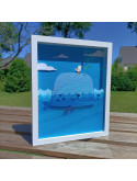 Cadre 3D baleine & mouette