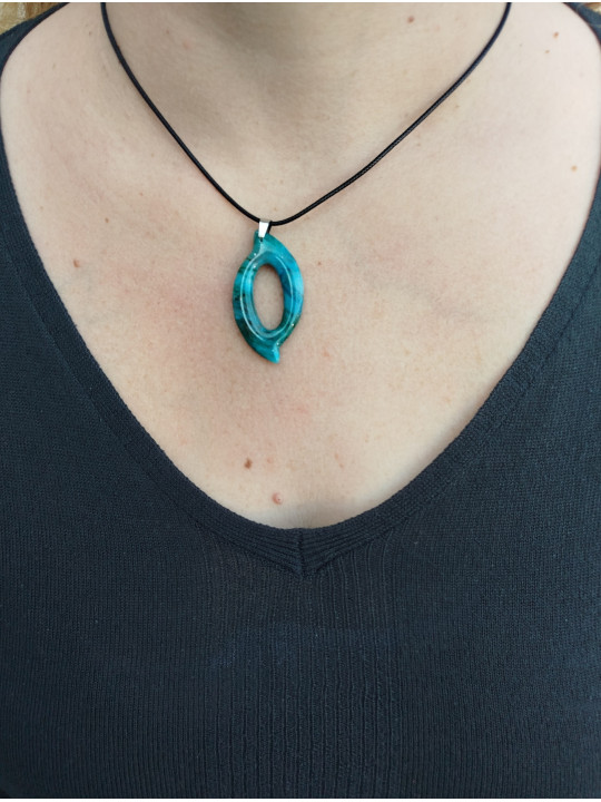 Collier Ovaline Bleu/Turquoise