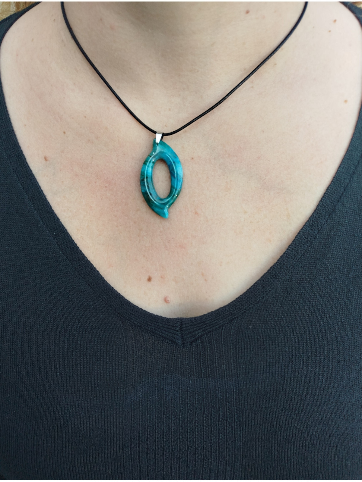Collier Ovaline Bleu/Turquoise