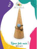 Bague arcane perle de tableau bleue
