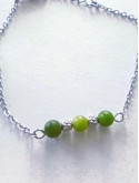 Bracelet en pierres naturelles sur chaîne en acier inoxydable argent rhodié