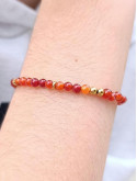 Bracelet réglable en pierres naturelles d'agate rouge