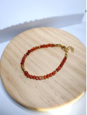 Bracelet réglable en pierres naturelles d'agate rouge