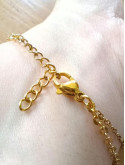 Bracelet double chaîne en acier inoxydable doré or 18k onyx noir 