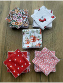 Lot de 5 lingettes démaquillantes lavables en coton et bambou – réutilisables, zéro déchet, fait main