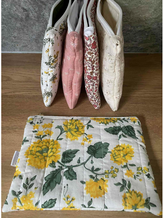 Pochette matelassée personnalisable – trousse de rangement en tissu, faite main
