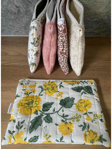 Pochette matelassée personnalisable – trousse de rangement en tissu, faite main
