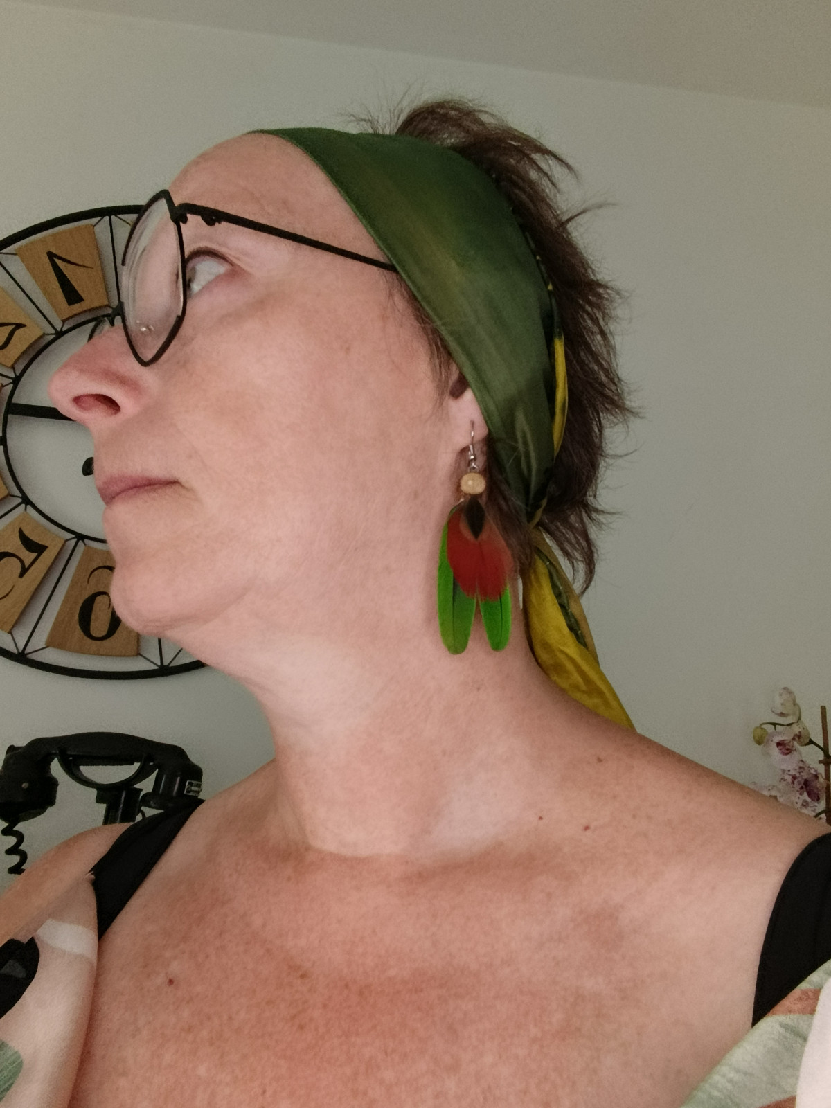 Boucle d'oreilles en plumes naturelles
