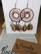 Boucle d'oreilles attrape-rêve en plumes naturelles