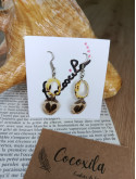 Boucle d'oreilles en coquillage et plumes