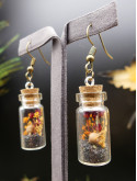 Boucles d'oreilles en fiole XL - fleurs séchées automnales
