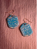 Parure artisanale bleue effet céramique | Bague, bracelet, boucles