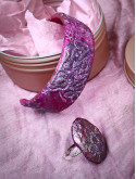 Parure violette bohème chic artisanale pièce unique femme