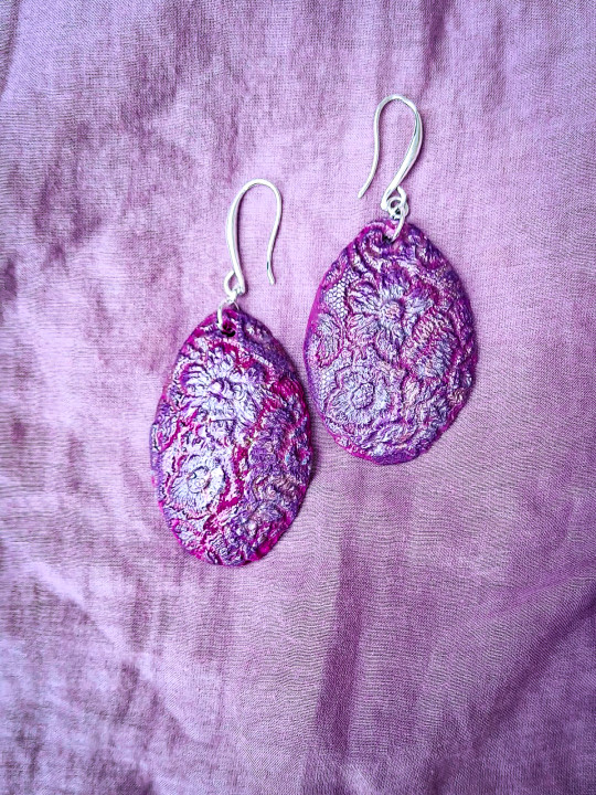 Parure violette bohème chic artisanale pièce unique femme