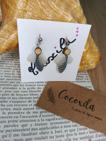 Boucle d'oreilles en plumes 