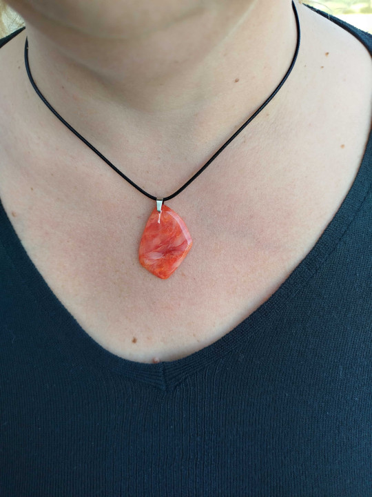 Collier Galet Orange