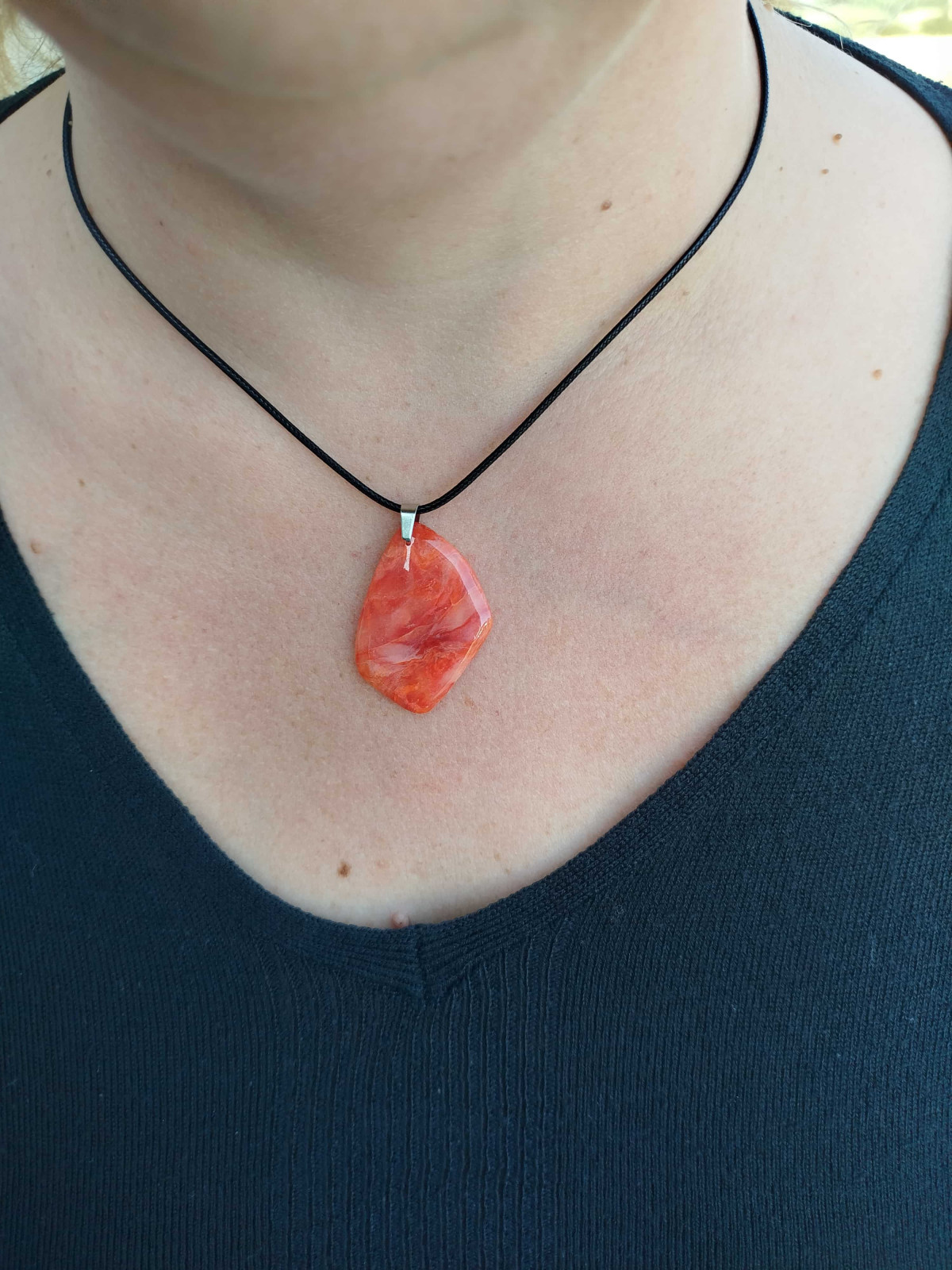 Collier Galet Orange