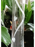 Vase Soliflore Cœurs Gravés | Verre Sablage Artisanal | Algan de Lux