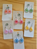boucles d'oreille petites fleurs vertes