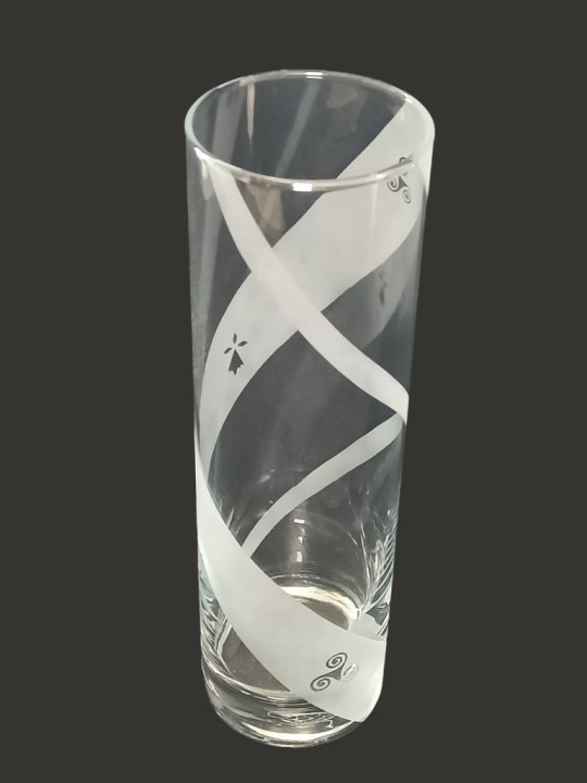 Vase Cylindrique Breton Gravé | Triskel Hermine Sablage | Algan de Lux