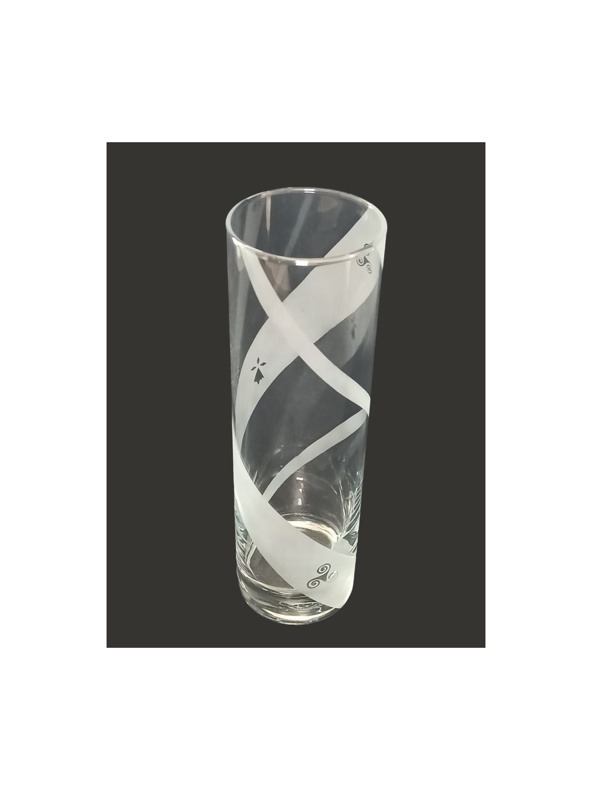 Vase Cylindrique Breton Gravé | Triskel Hermine Sablage | Algan de Lux
