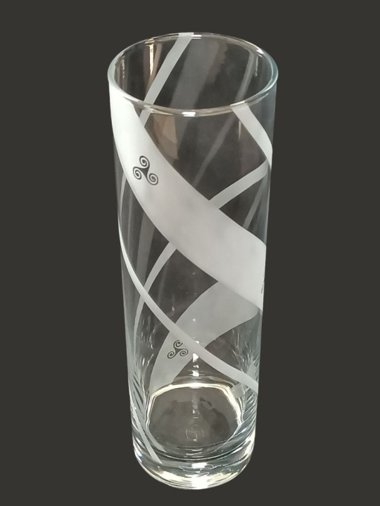 Vase Cylindrique Breton Gravé | Triskel Hermine Sablage | Algan de Lux