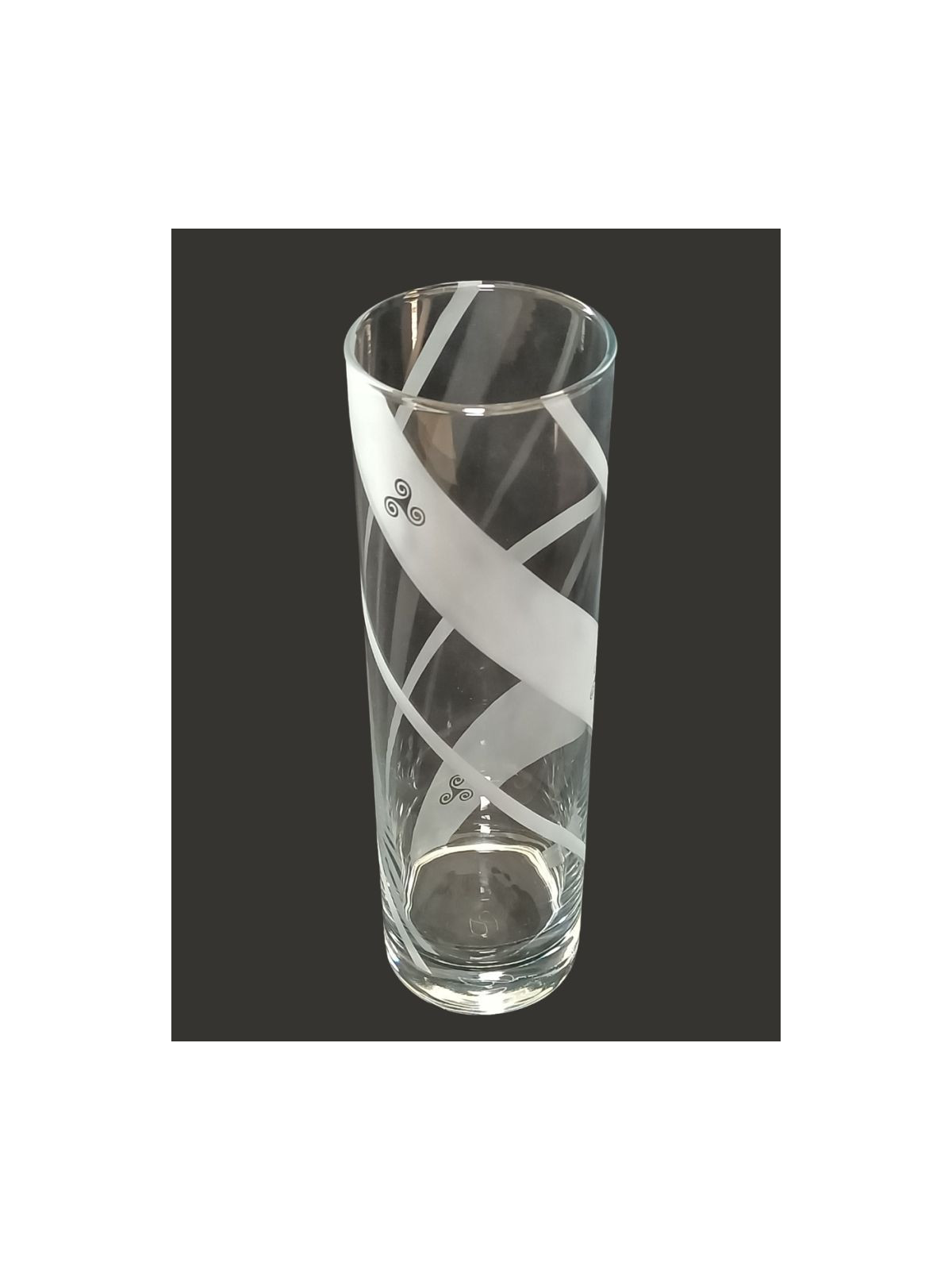 Vase Cylindrique Breton Gravé | Triskel Hermine Sablage | Algan de Lux