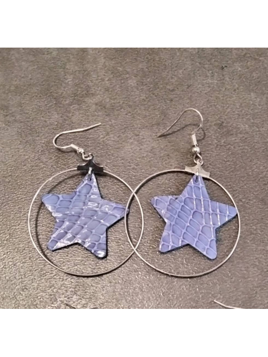 Boucles d'oreilles anneaux avec étoile