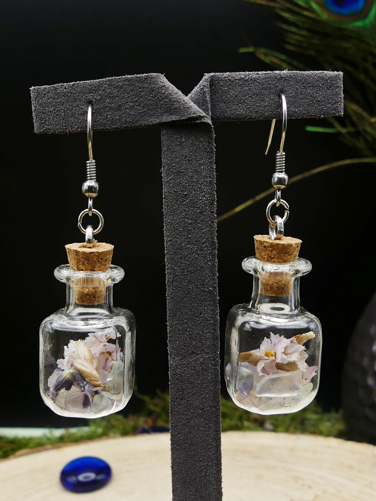 Boucles d'oreilles en fiole XL - carrées
