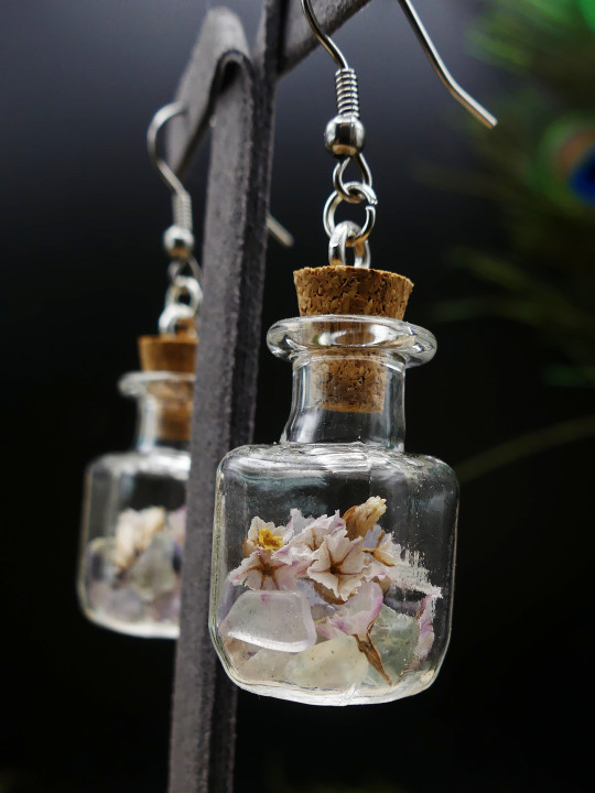Boucles d'oreilles en fiole XL - carrées
