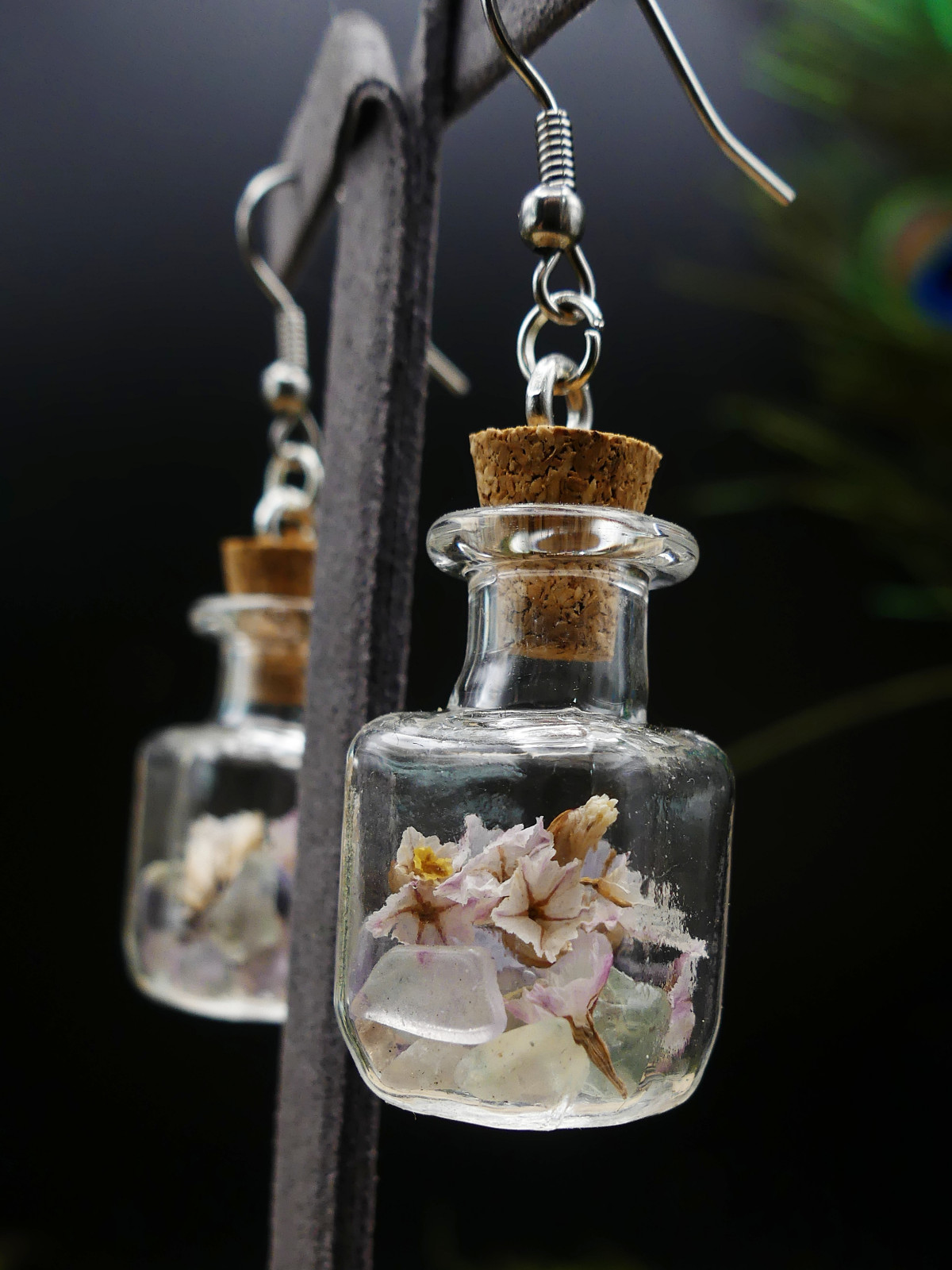 Boucles d'oreilles en fiole XL - carrées