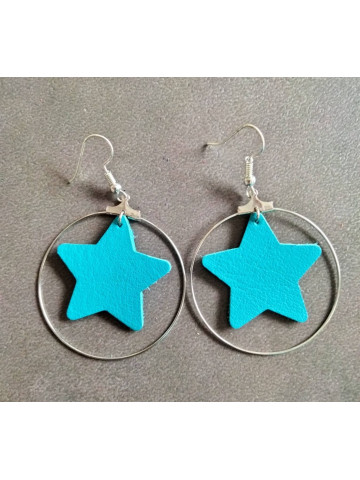 Boucles d'oreilles anneaux avec étoile