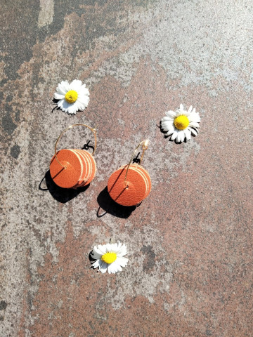 Boucles d'oreilles anneaux avec rond