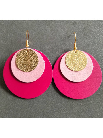 Boucles d'oreilles rondes en cuir