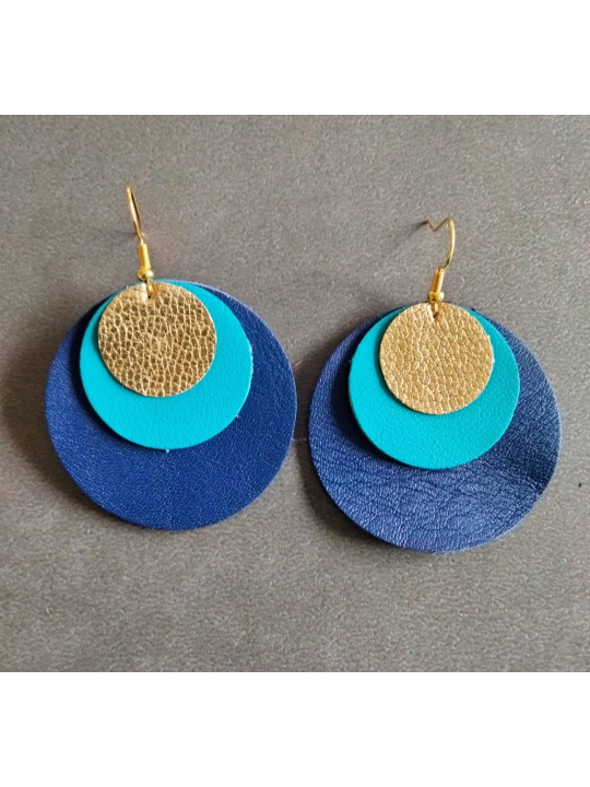 Boucles d'oreilles rondes en cuir