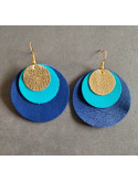 Boucles d'oreilles rondes en cuir