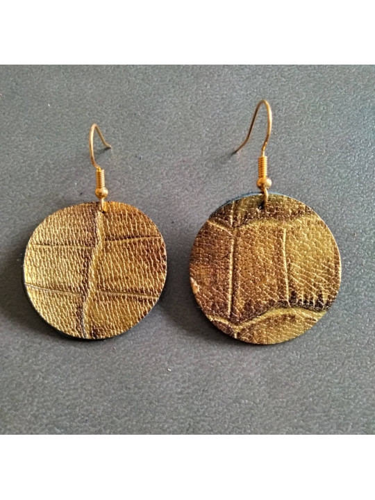 Boucles d'oreilles rondes en cuir