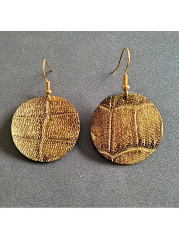 Boucles d'oreilles rondes en cuir
