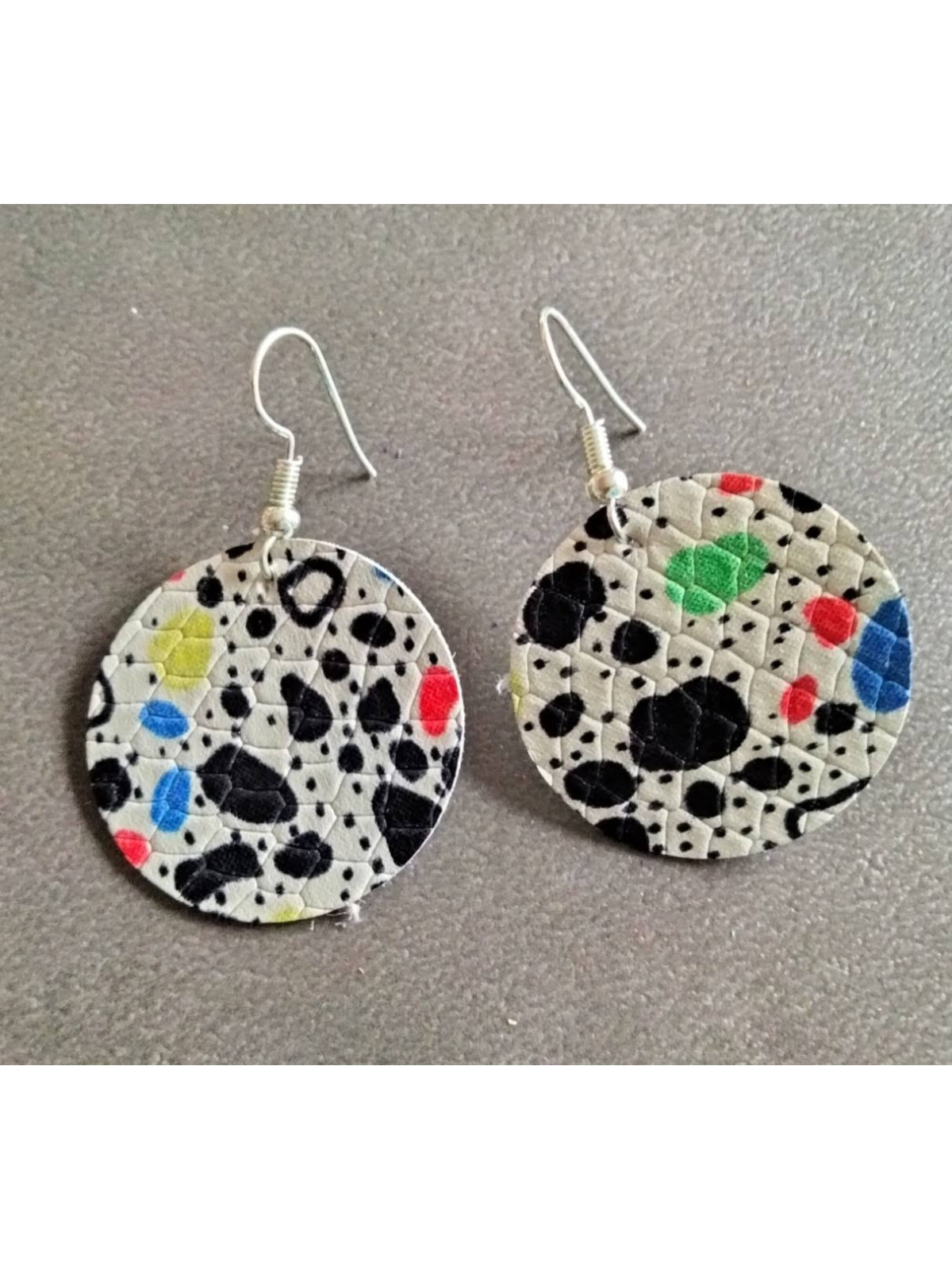 Boucles d'oreilles rondes en cuir