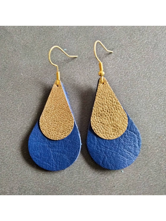 Boucles d'oreilles gouttes en cuir