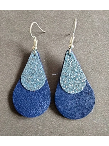 Boucles d'oreilles gouttes en cuir