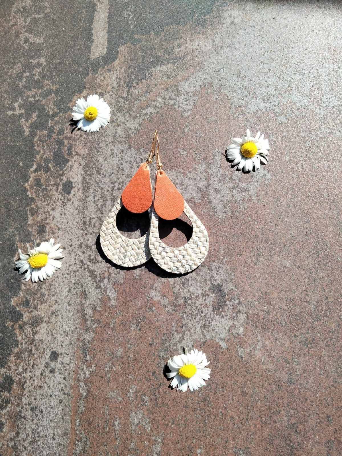 Boucles d'oreilles gouttes en cuir