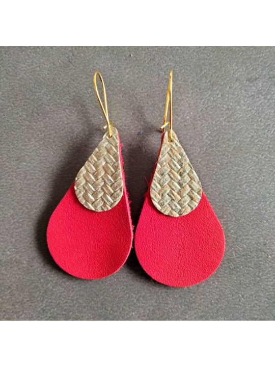 Boucles d'oreilles gouttes en cuir