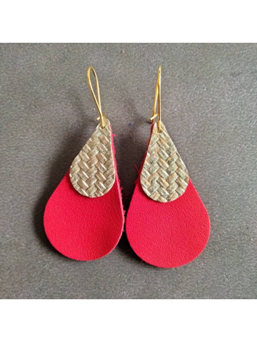 Boucles d'oreilles gouttes en cuir