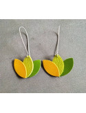 Boucles d'oreilles lotus en cuir