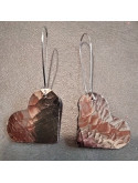 Boucles d'oreilles coeurs en cuir