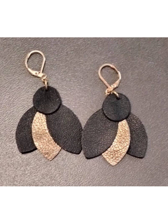 Boucles d'oreilles abeilles en cuir