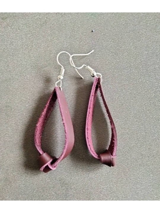 Boucles d'oreilles noeuds en cuir