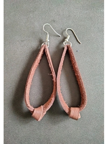 Boucles d'oreilles noeuds en cuir